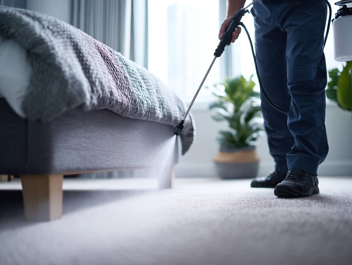 Professional moth treatment technician treating a property in London